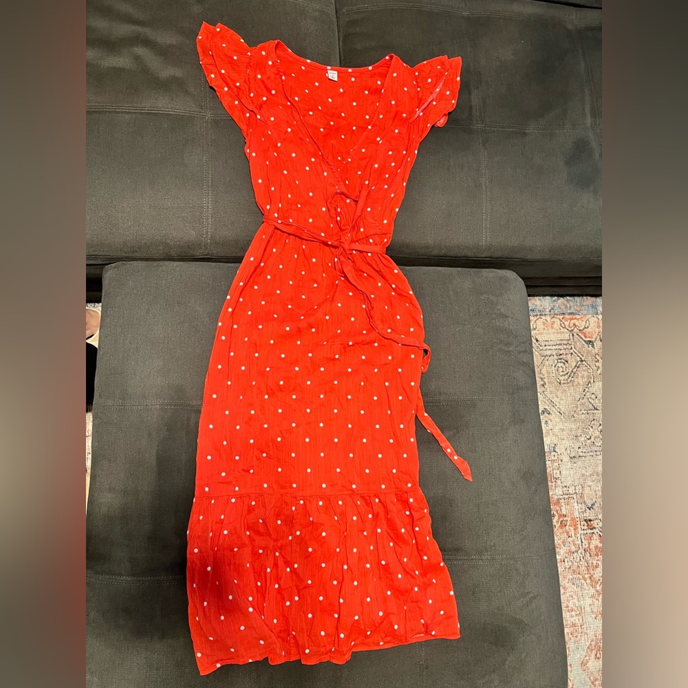 Red polka dot dress